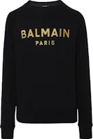 Balmain Black Cotton Pullover Long Sleeve Sweatshirt UH13279-I375-EAD Balmain Black Cotton Pullover Long Sleeve Sweatshirt UH13279-I375-EAD