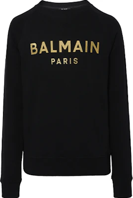 Balmain Black Cotton Pullover Long Sleeve Sweatshirt UH13279-I375-EAD Buy Balmain Black Cotton Pullover Long Sleeve Sweatshirt UH13279-I375-EAD