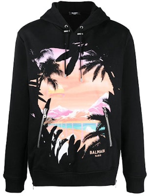 BALMAIN 黑色圖騰印花圓領衛衣 SS21 VH1JR02-0G042-AAA Order BALMAIN 黑色圖騰印花圓領衛衣 SS21 VH1JR02-0G042-AAA