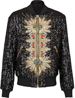 Balmain Black Jacket with Sun Embroidery and Zipper Long Sleeves BH1TF350PB-92EJN Balmain Black Jacket with Sun Embroidery and Zipper Long Sleeves BH1TF350PB-92EJN