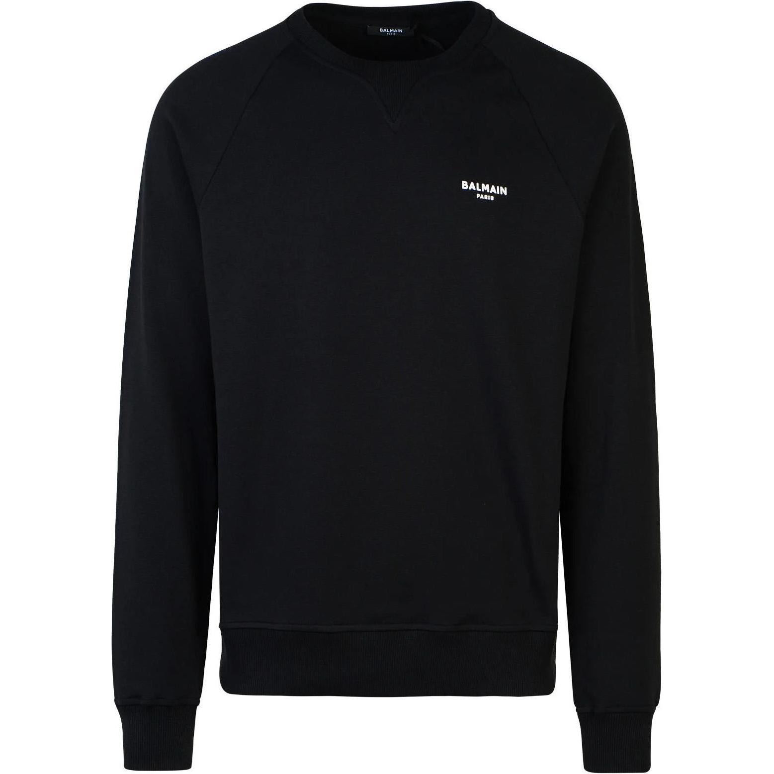 Balmain Black Logo Crewneck Sweatshirt DH1JQ005BB04-EAB