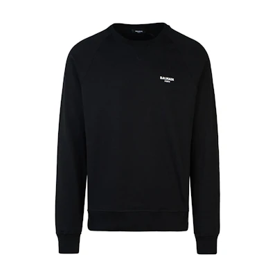 Balmain Black Logo Crewneck Sweatshirt DH1JQ005BB04-EAB