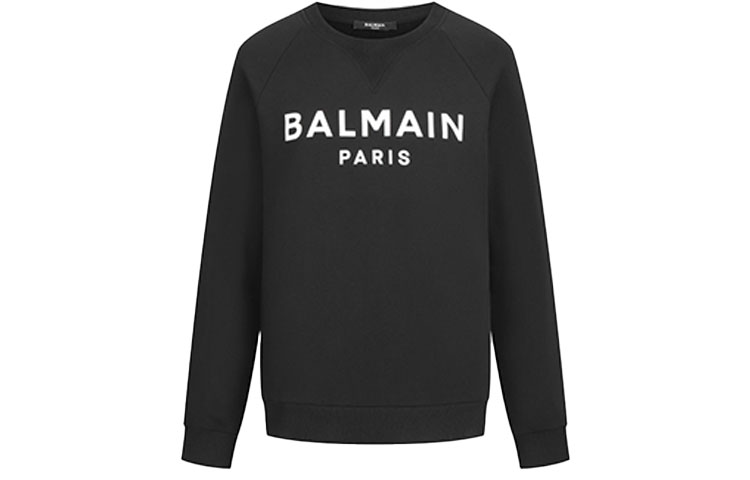 Balmain Black Logo Print Long Sleeve Sweatshirt WH1JQ005-B115-EAB