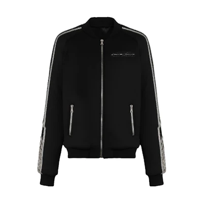 Balmain Black Minimalist Casual Zip-Up Jacket YH0TF010PB40EEF