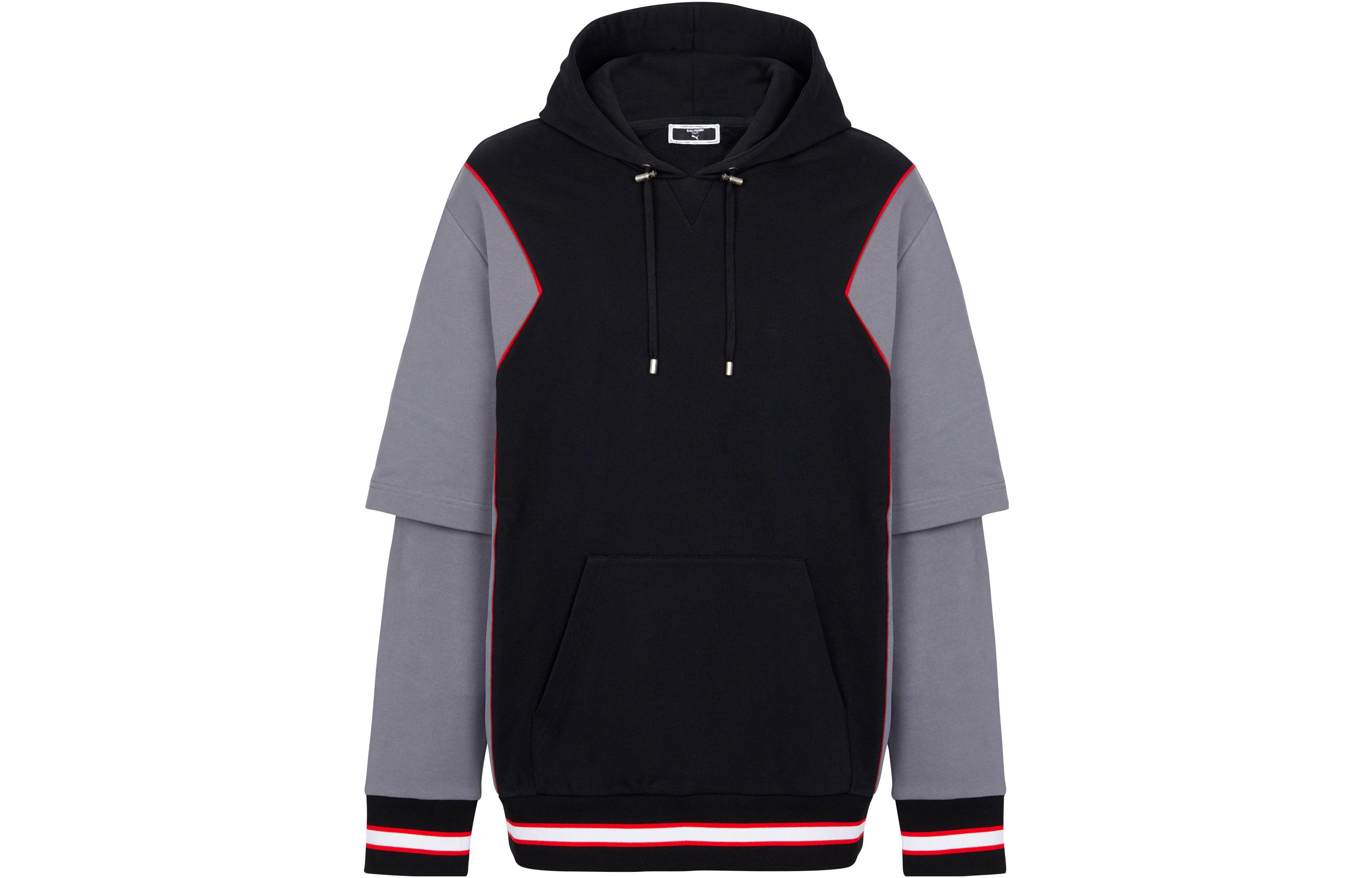 Balmain Black Patchwork Pullover Hoodie AH4JT007-63JE-EBP