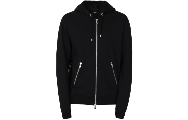 Balmain Black Printed Hooded Zip Jacket 3249-I371-AAA