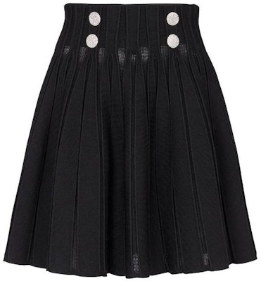 巴尔曼黑色罗纹针织百褶A字休闲裙 BF0LB927KF13-0PA Buy 巴尔曼黑色罗纹针织百褶A字休闲裙 BF0LB927KF13-0PA