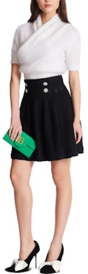 巴尔曼黑色罗纹针织百褶A字休闲裙 BF0LB927KF13-0PA Purchase 巴尔曼黑色罗纹针织百褶A字休闲裙 BF0LB927KF13-0PA