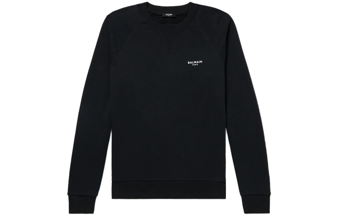 Balmain Black Unisex Crewneck Sweatshirt with Logo Print Design JVM1620961133915