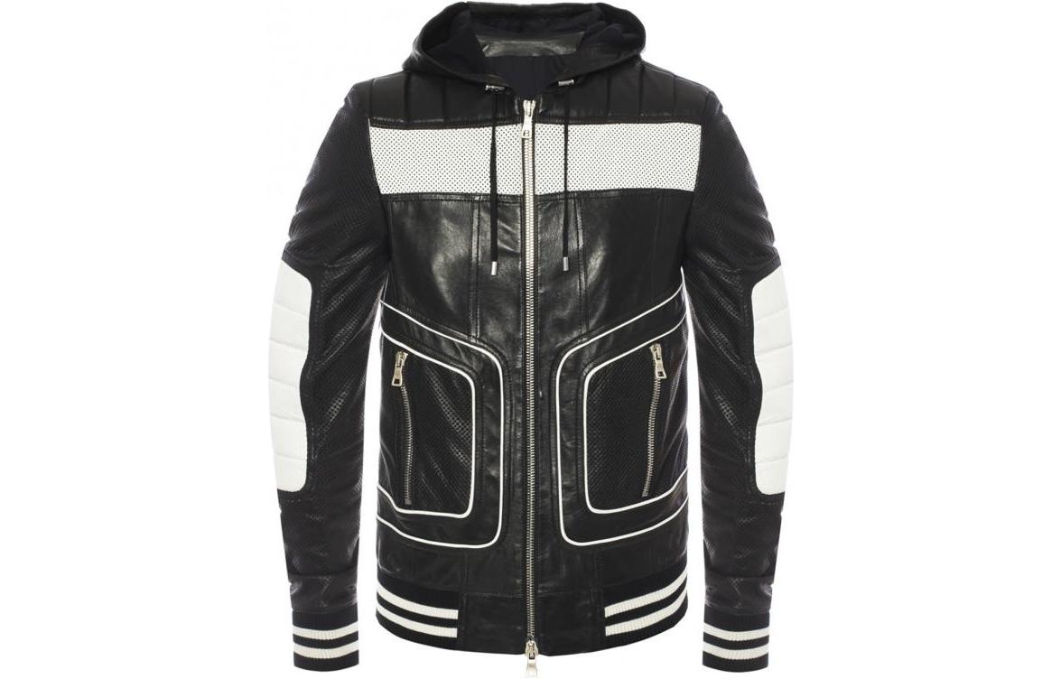 Balmain Black Zip-Up Hoodie Jacket S8H2074P005-181