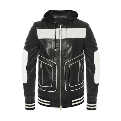 Balmain Black Zip-Up Hoodie Jacket S8H2074P005-181