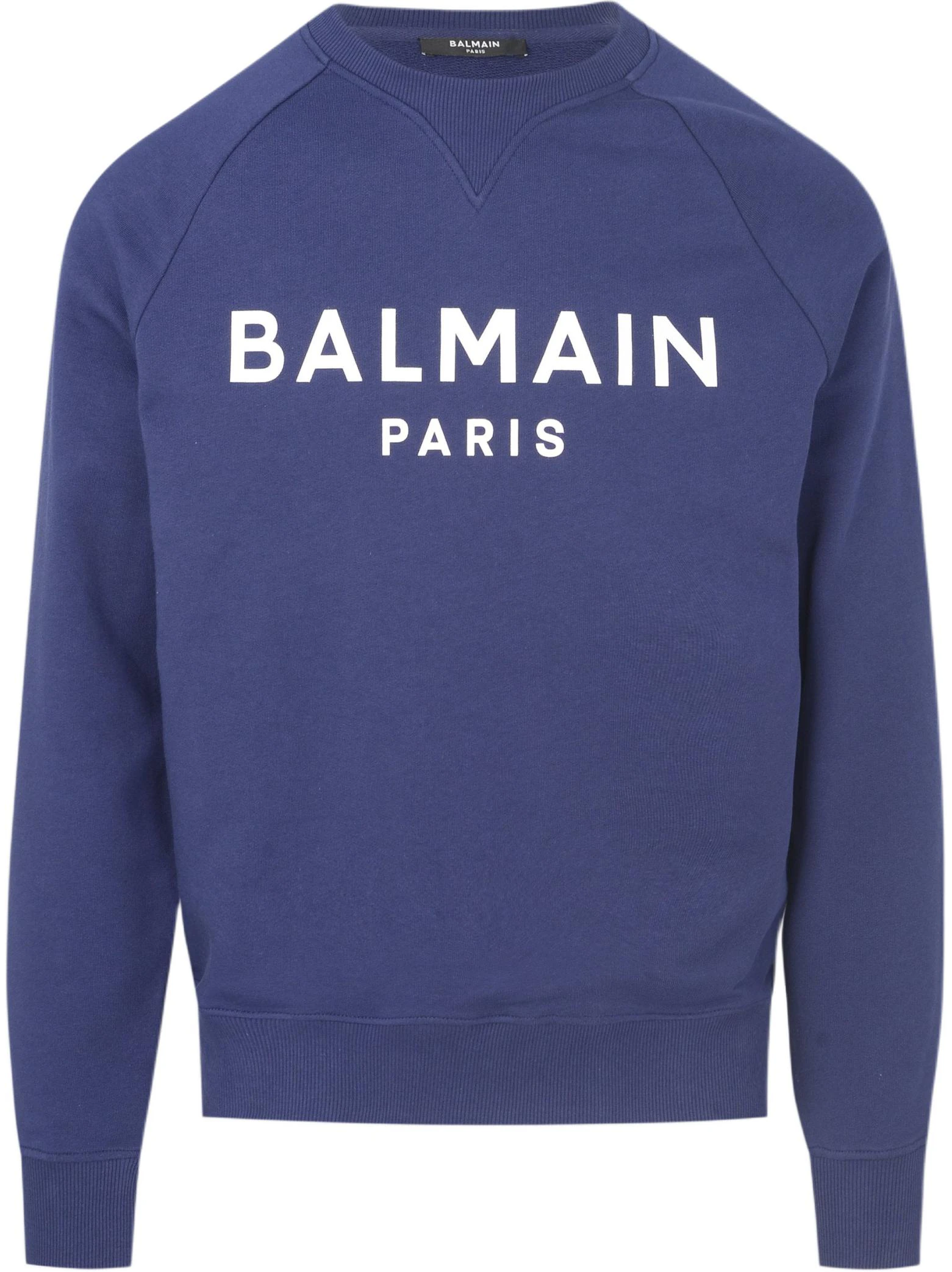 balmain-blue-crewneck-sweatshirt-with-letter-print-design-bh-1-jq-005-bb-65-sjw
