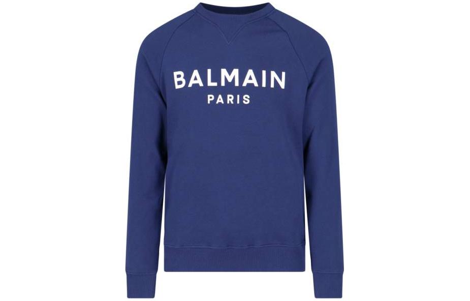 Order Balmain 藍色字母印花設計圓領衛衣 BH1JQ005BB65SJW