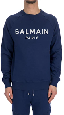 Balmain 藍色字母印花設計圓領衛衣 BH1JQ005BB65SJW Lookbook Balmain 藍色字母印花設計圓領衛衣 BH1JQ005BB65SJW