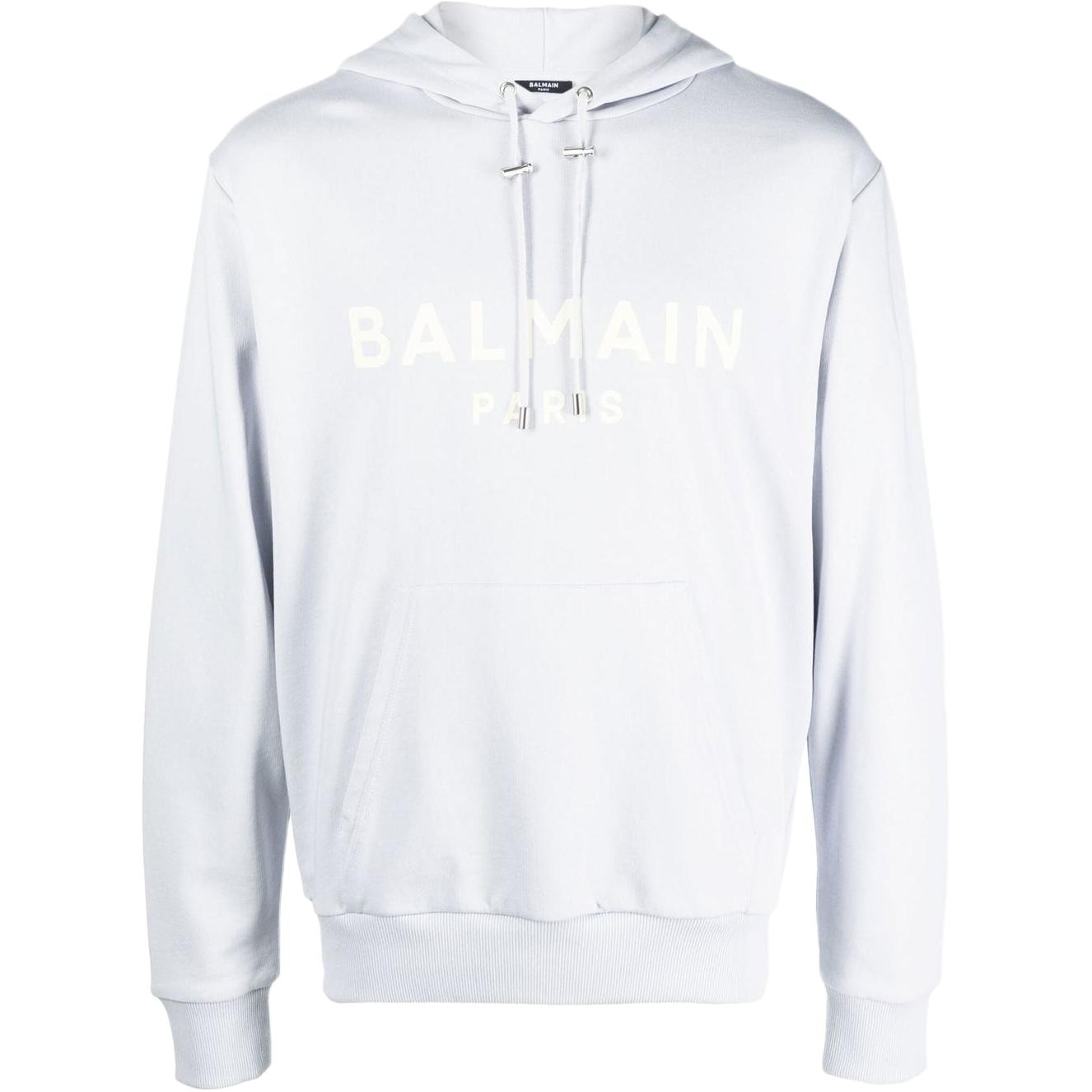 Balmain Blue Logo Hoodie Long Sleeve Casual Sweatshirt YH0JR002-BB65-SEL