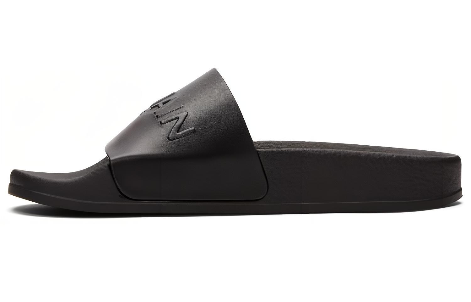 Balmain Calfskin Logo Debossed Slide 'Black Fashion'