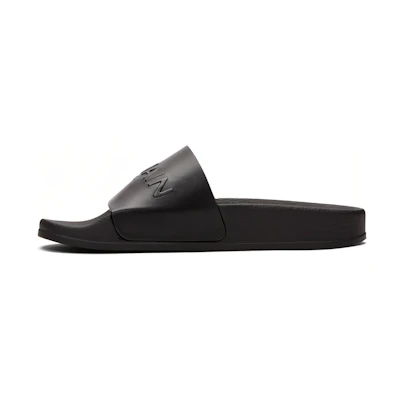 Balmain Calfskin Logo Debossed Slide 'Black Fashion'