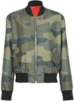 Balmain Camouflage Monogram Shantung Bomber Jacket Khaki Long Sleeve CH2TF700-XJ05-UDF Balmain Camouflage Monogram Shantung Bomber Jacket Khaki Long Sleeve CH2TF700-XJ05-UDF