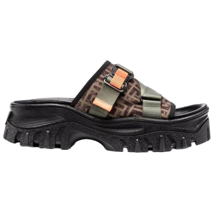 Order Balmain Canvas Platform Sandals 'Brown' XM1UR295TCMVUBK