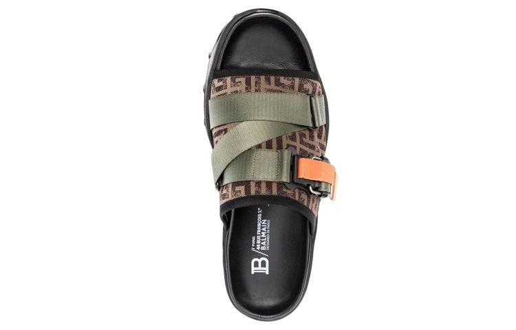 Purchase Balmain Canvas Platform Sandals 'Brown' XM1UR295TCMVUBK