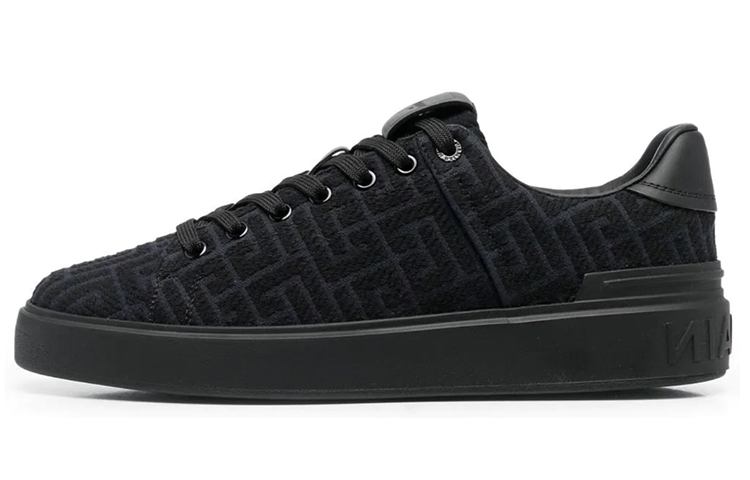 Balmain Canvas Print Sneakers 'Black'