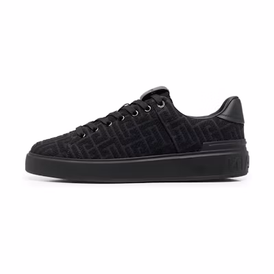Balmain Canvas Print Sneakers 'Black'