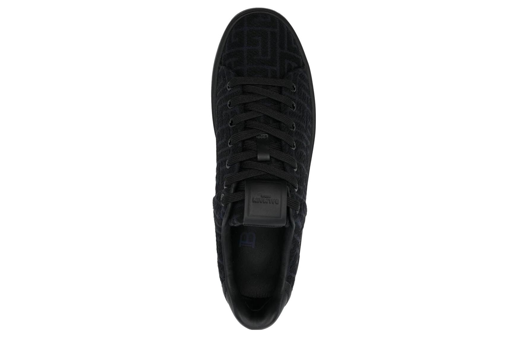Balmain Canvas Print Sneakers 'Black' 圖 4
