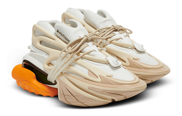 Order Balmain Chunky Low-Top 'Blanco Naranja' BM1VJ309KNSJGJL