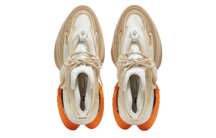 Lookbook Balmain Chunky Low-Top 'Blanco Naranja' BM1VJ309KNSJGJL