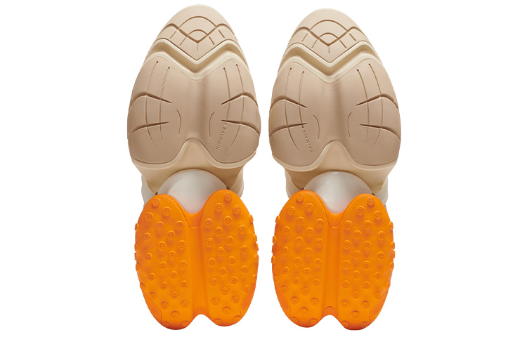 Shop Balmain Chunky Low-Top 'Blanco Naranja' BM1VJ309KNSJGJL