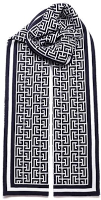 발망 클래식 로고 패턴 스카프 화이트/블랙. WH1XG000K036-GCR Lookbook 발망 클래식 로고 패턴 스카프 화이트/블랙. WH1XG000K036-GCR