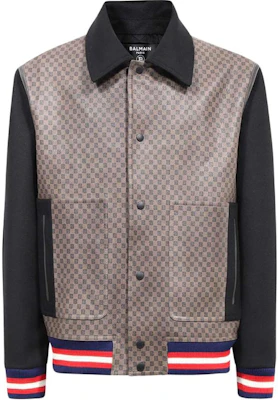 Balmain Colorblock Monogram Zip-Up Jacket Light Brown BH0TF495MD35-WFY Buy Balmain Colorblock Monogram Zip-Up Jacket Light Brown BH0TF495MD35-WFY