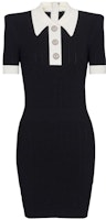 BALMAIN Contrast Collar Slim Fit Short Sleeve Mini Dress Black BF0R6090K-F01 BALMAIN Contrast Collar Slim Fit Short Sleeve Mini Dress Black BF0R6090K-F01