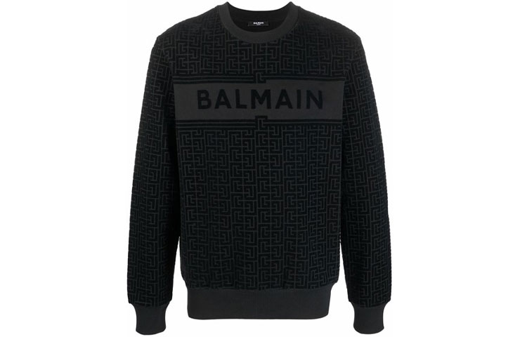 Balmain Crewneck Long Sleeve Sweatshirt Men’s Black WH1JQ040B132-EAP