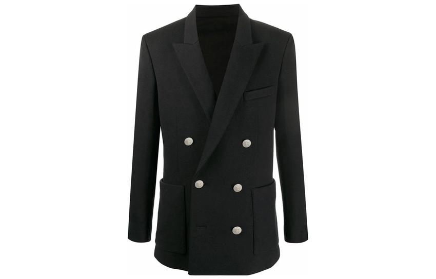 Balmain Double-Breasted Tailored Blazer Jacket - Black UH17008-J928-0PA