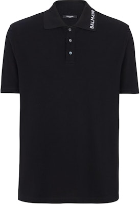 BALMAIN Polo Hitam Bordir Lengan Pendek Pullover. CH1GC026-BC62-EAB Buy BALMAIN Polo Hitam Bordir Lengan Pendek Pullover. CH1GC026-BC62-EAB