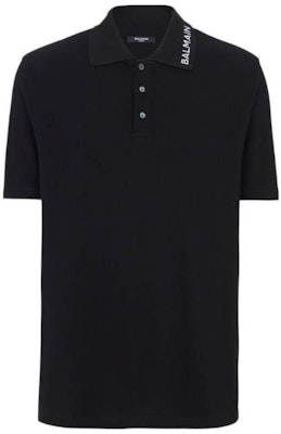 BALMAIN Polo Hitam Bordir Lengan Pendek Pullover. CH1GC026-BC62-EAB Order BALMAIN Polo Hitam Bordir Lengan Pendek Pullover. CH1GC026-BC62-EAB