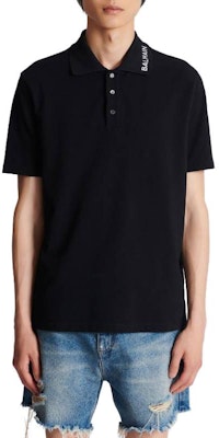 BALMAIN Polo Hitam Bordir Lengan Pendek Pullover. CH1GC026-BC62-EAB Lookbook BALMAIN Polo Hitam Bordir Lengan Pendek Pullover. CH1GC026-BC62-EAB