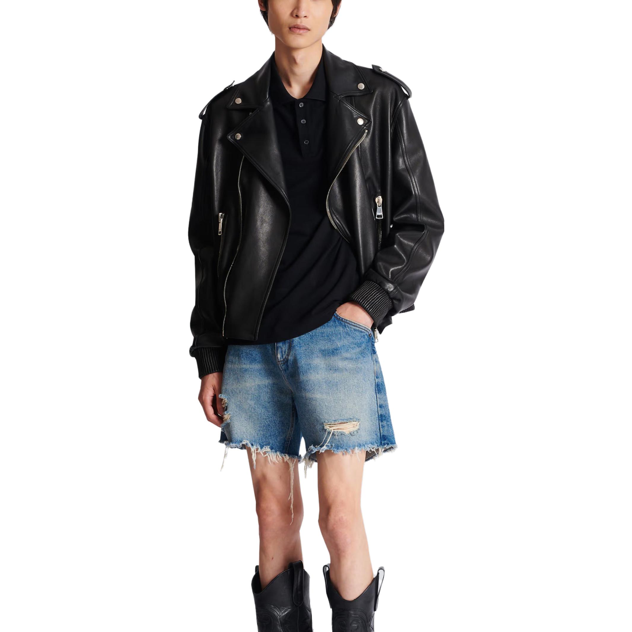 Details for BALMAIN Polo Hitam Bordir Lengan Pendek Pullover. CH1GC026-BC62-EAB