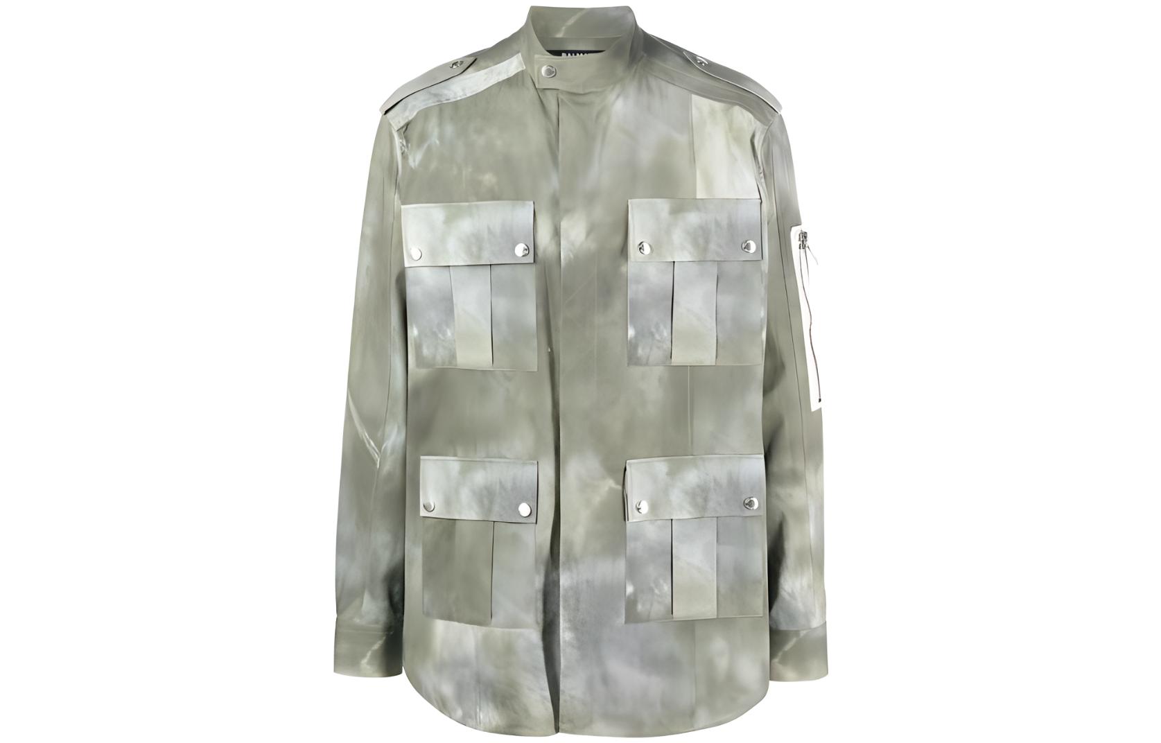 Balmain Faded High-Neck Utility Jacket AH1HU165CD12-UDF