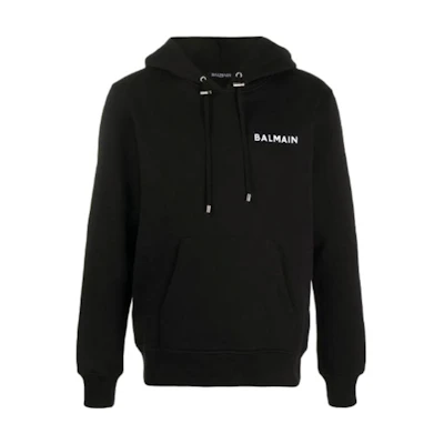 Balmain Flocked Logo Sweatshirt Black TF43596I324-EAB