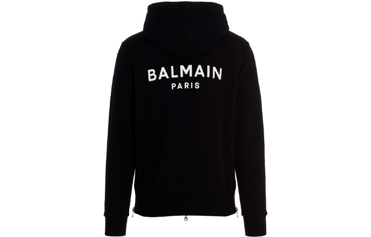 Balmain Full-Zip Hoodie Jacket Black WH0JR010B151-EAB