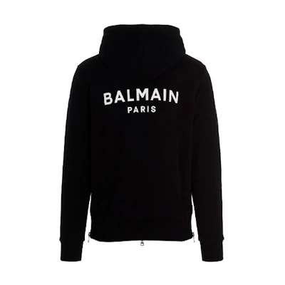 Balmain Full-Zip Hoodie Jacket Black WH0JR010B151-EAB
