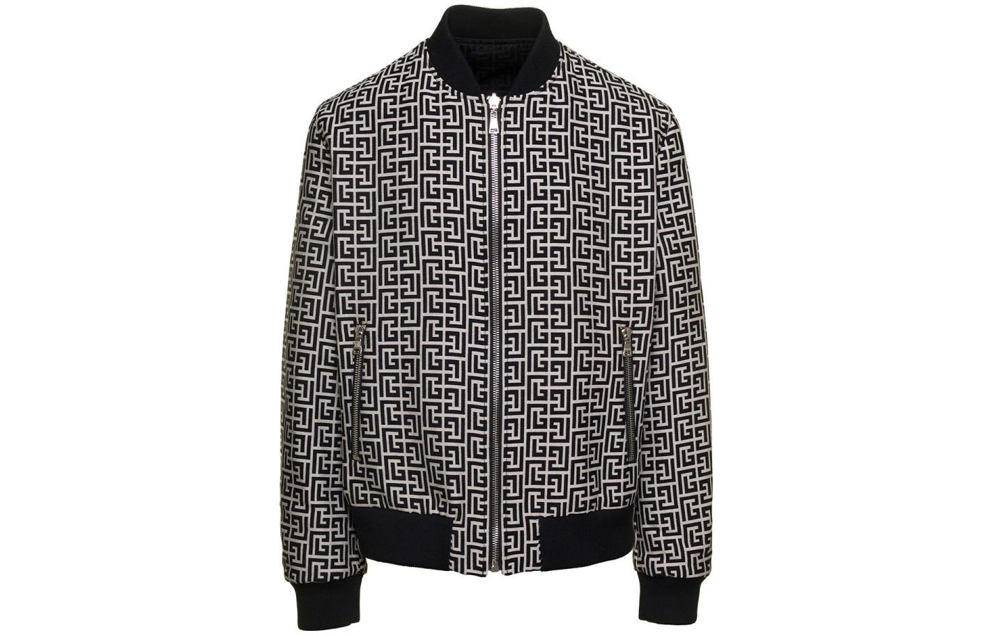 Balmain Full Monogram Print Reversible Jacket Black BH1TF064-MB67-GFE