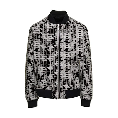 Balmain Full Monogram Print Reversible Jacket Black BH1TF064-MB67-GFE