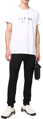 발망 FW21 블랙 로고 백 트랙 팬츠. XH1OB000-BB04-EAB Lookbook 발망 FW21 블랙 로고 백 트랙 팬츠. XH1OB000-BB04-EAB