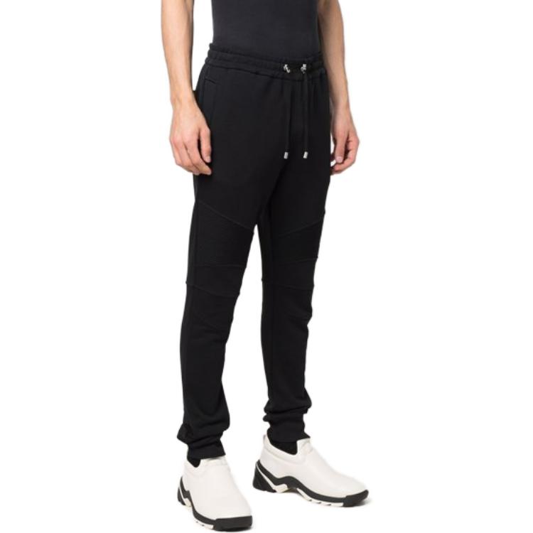 Purchase 발망 FW21 블랙 로고 백 트랙 팬츠. XH1OB000-BB04-EAB