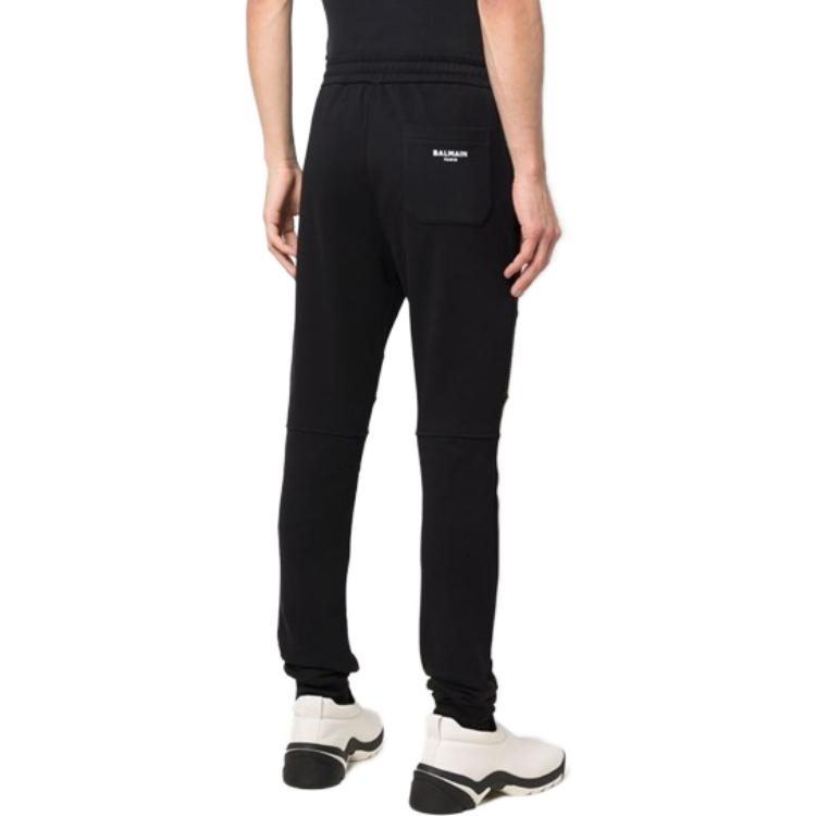 Details for 발망 FW21 블랙 로고 백 트랙 팬츠. XH1OB000-BB04-EAB