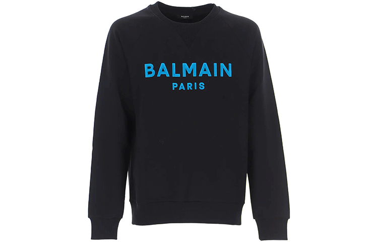 Balmain FW21 Black Plain Logo Pullover Sweatshirt Men’s WH1JQ005B125-EDN