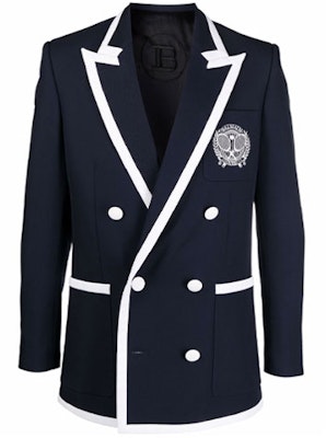 BALMAIN FW21 藍色刺繡網球標誌修身西裝外套。 WH1SI003081W-SAJ Buy BALMAIN FW21 藍色刺繡網球標誌修身西裝外套。 WH1SI003081W-SAJ